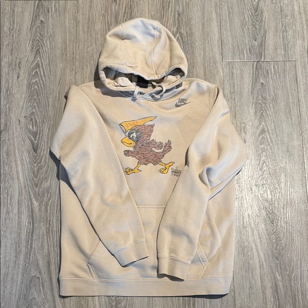 Nike Cream Hoodie with Graphic Design
